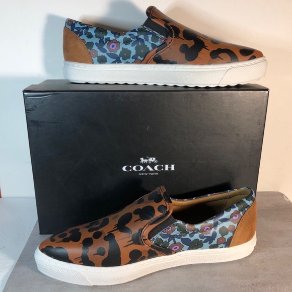 New ! Coach Wildebeest Nappa Slip on Sneakers/loafers leather sz 7 b - Picture 2 of 16